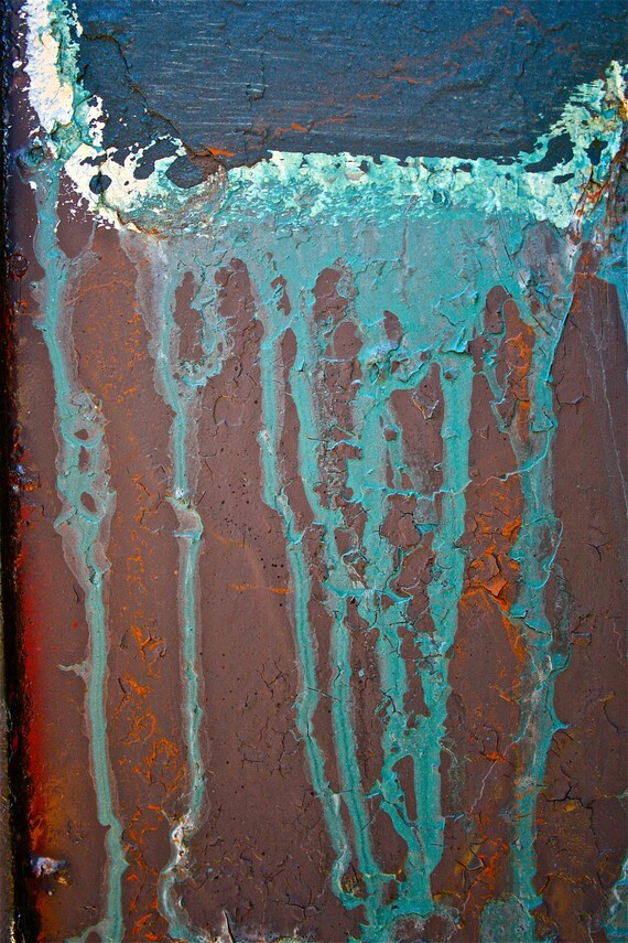 Abstract Fine Art Photography , Blue/Orange - Waterfall - 8x12