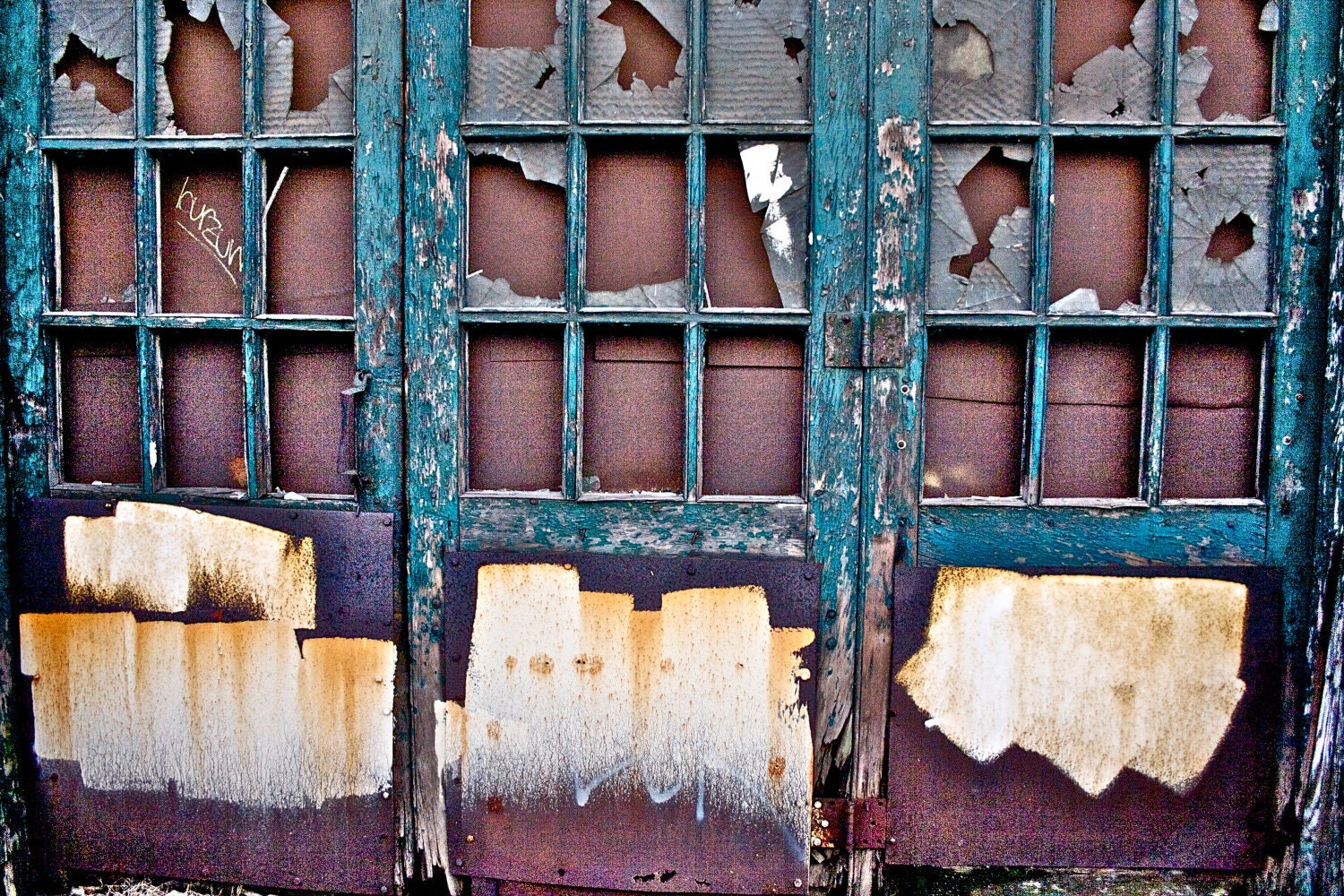 Abstract Fine Art Photography Industrial Still Life Color, Doorways - 8x12