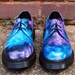 Purple Galaxy Print nebula space hand painted new Dr Marten Shoes, ALL sizes, made to order