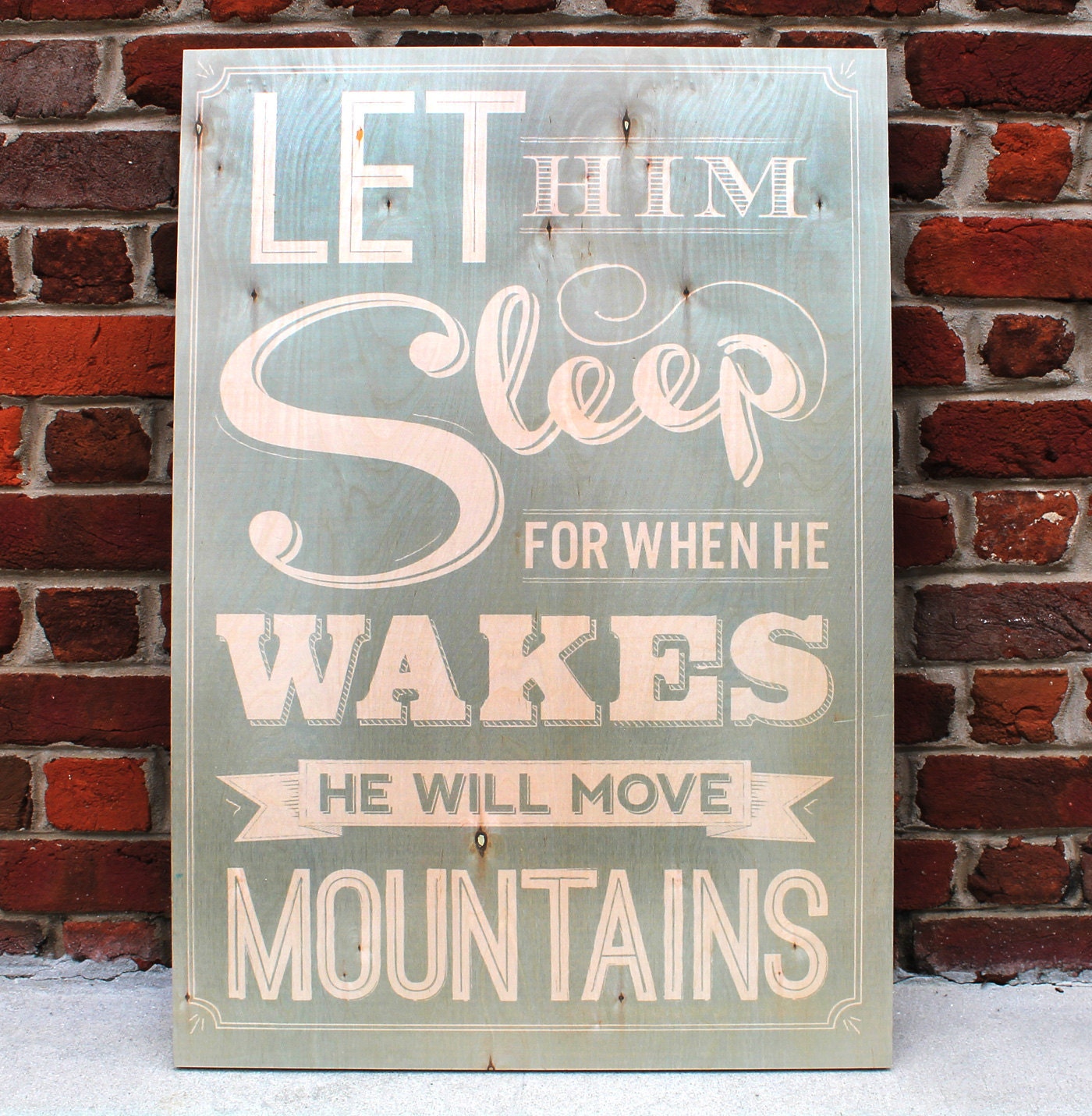Let Him Sleep Vintage Wooden Sign