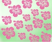 Vinyl Wall Decal Stickers Hawaiian Hibiscus Flowers, DIY Home Decor, Wall, Car, or Laptop Decals
