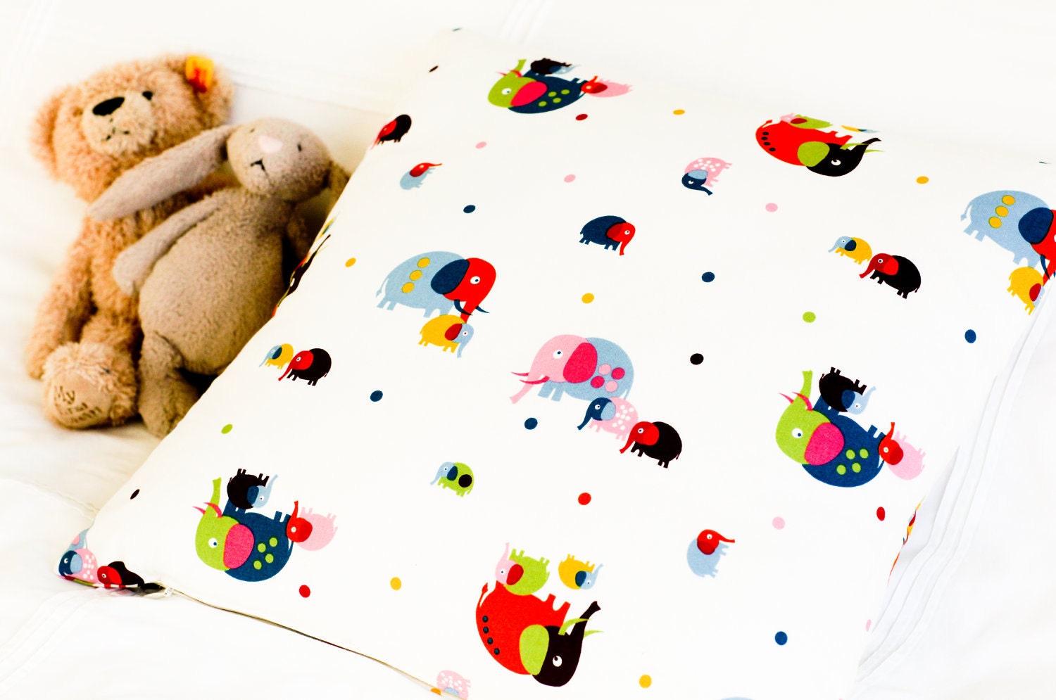 Cushion Cover - Bright Elephants
