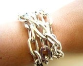 Pacifica: Silver Chain Bracelet Multistrand Wrap Bracelet Chain Link Unisex Nautical Chain