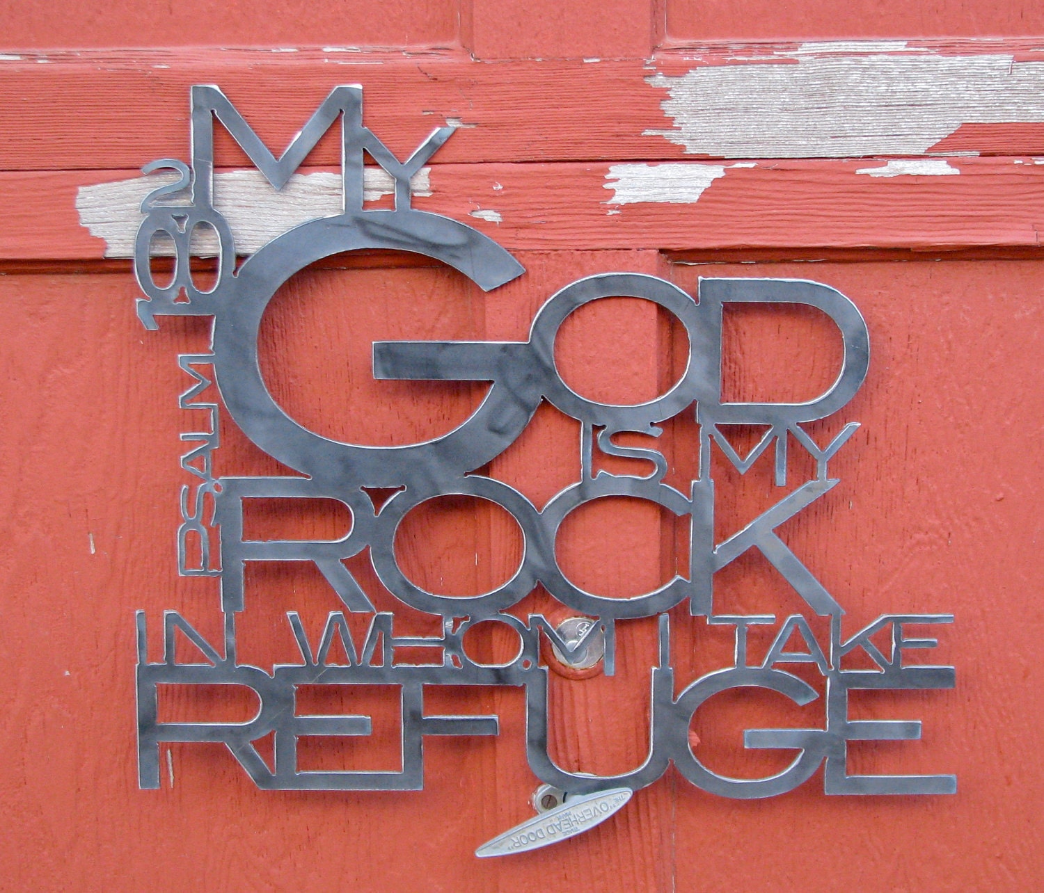My God is My Rock Metal Scripture Wall Art