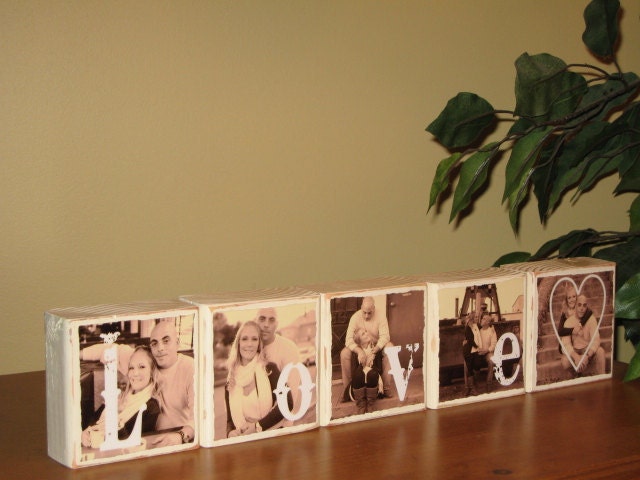 Bridal Shower Decorations, Engagement Gifts Personalized Wedding Decor Table Centerpieces, Reception Decor Pictures of Bride-Groom SET of 5