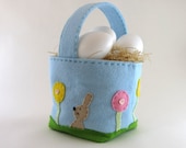 Light blue felt Easter basket