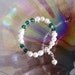 Genuine Pearl, Sterling Silver, and Emerald Swarovski Crystal Baby Bracelet