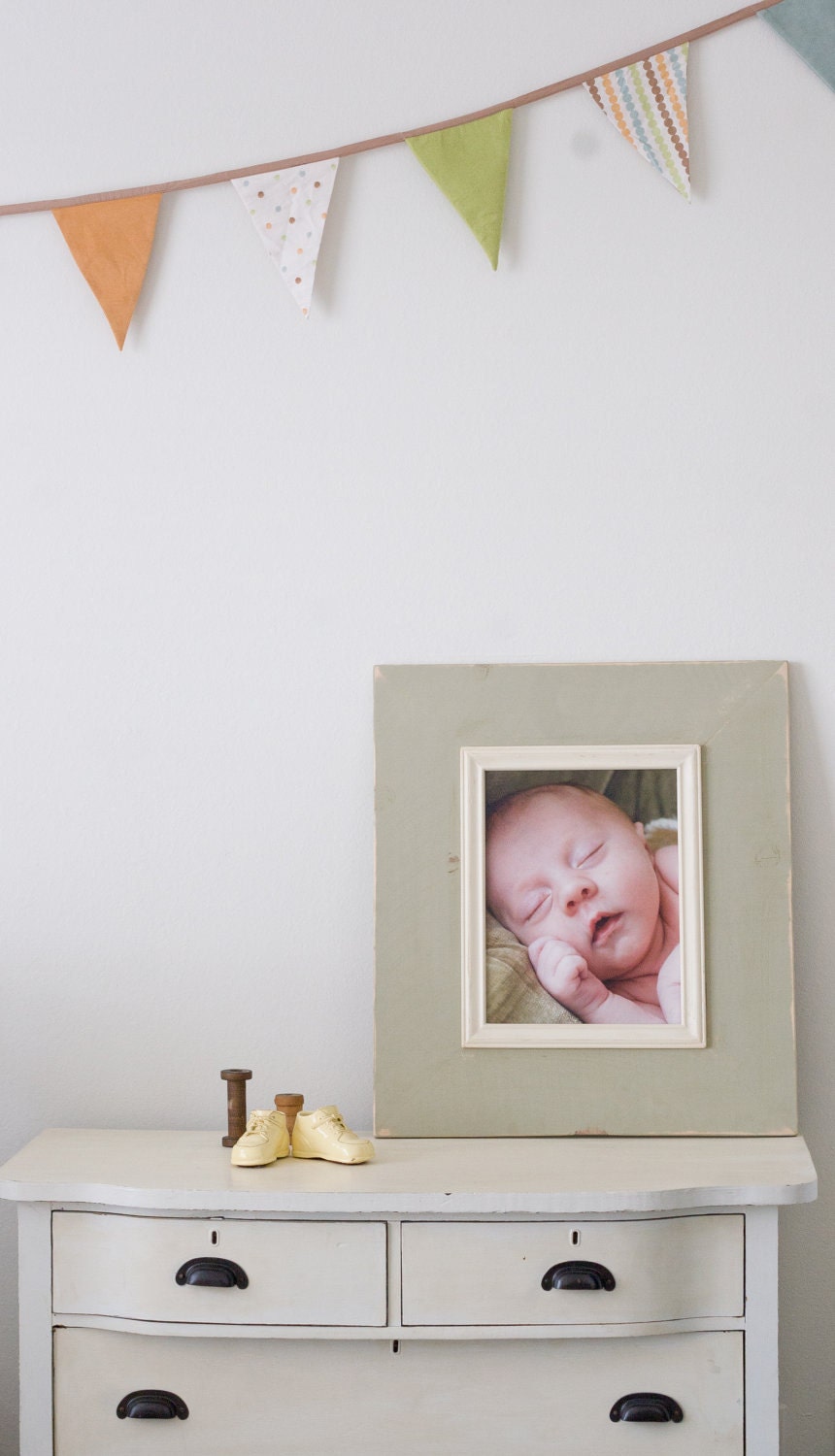 distressed handmade picture frame with classic trim