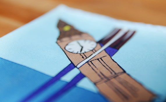 Blue passport cover.International passport case in light and dark blue colors.Printed illustration "London,my love".Travel in style.