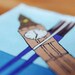 Blue passport cover.International passport case in light and dark blue colors.Printed illustration "London,my love".Travel in style.