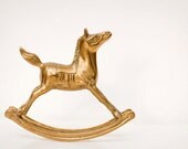 Vintage Solid Brass Rocking Horse