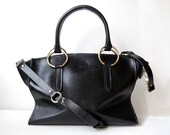 Handmade Black Leather Satchel No. 8