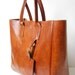 Handstitched Cognac Leather Tote Bag
