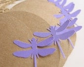 Kraft Tags with Light Purple Dragonfly (Set of 6)