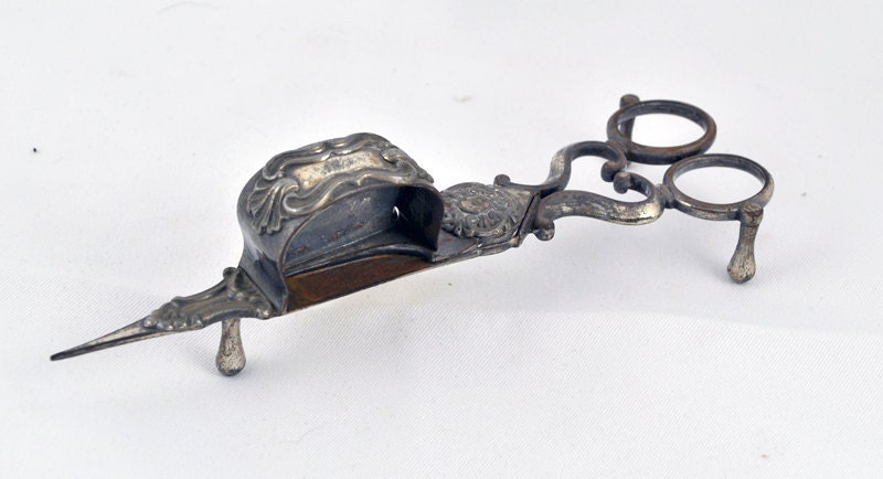 Home Décor Creepy Halloween Punk de vapeur Vintage 1900 Antique de 1900 victorienne gothique Snuffer Bougie Silver Plate