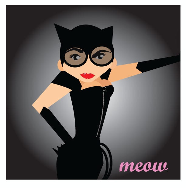 Sexy Catwoman - Original Batman Artwork 8.5" x 8.5" print