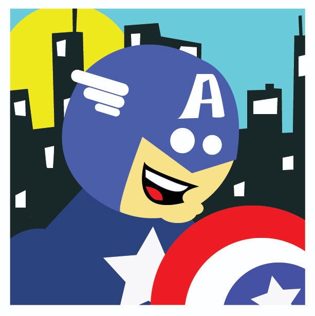 li'l super soldier - Original Captain America Artwork 8.5" x 8.5" print