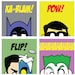 Gotham City Hero Squares - Original Batman Artwork - Set of 8  8.5" x 8.5" original prints Robin Joker Riddler Harley Quinn