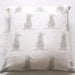 Cockatoo on white in grey - handprinted cushion cover