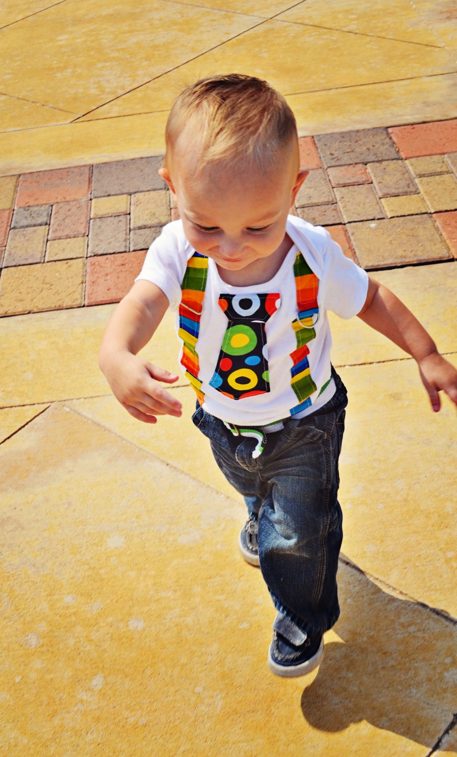 Dr Seuss Cat in the Hat Boys Tie Onesie  Suspenders - Pick your own