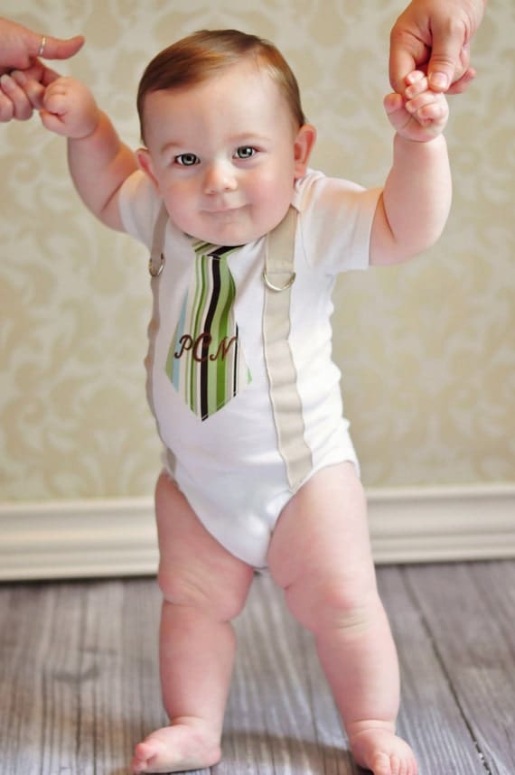Baby Boy Tie Onesie and Suspender Bodysuit with Any Personalization. Any Tie. Easter, Spring, Summer, Childrens Fashion. Size NB to 12 Yrs