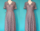 SALE// Delicate Lilac Lace Embroidered Dress 1930
