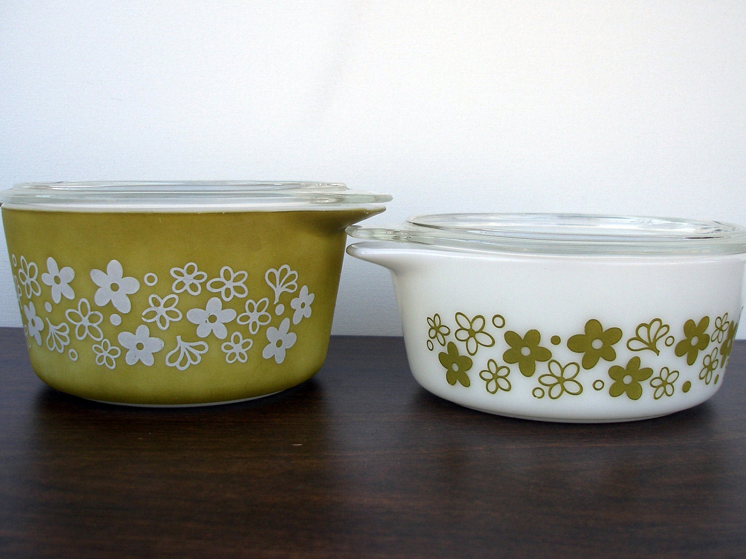 Vintage Pyrex,  Spring Blossom, Two Casserole Dishes