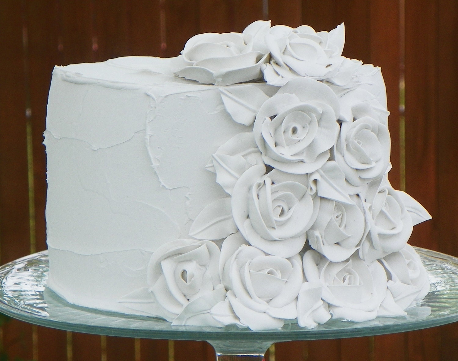 Shabby Chic, classic rose fake cake, wedding or birthday decor, made to order