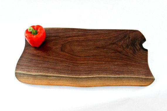 Cutting board, eco-friendly Black Walnut, organic gift,  sustainably harvested, live edge