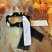 Fabric bracelet, braided satin and chiffon white and black