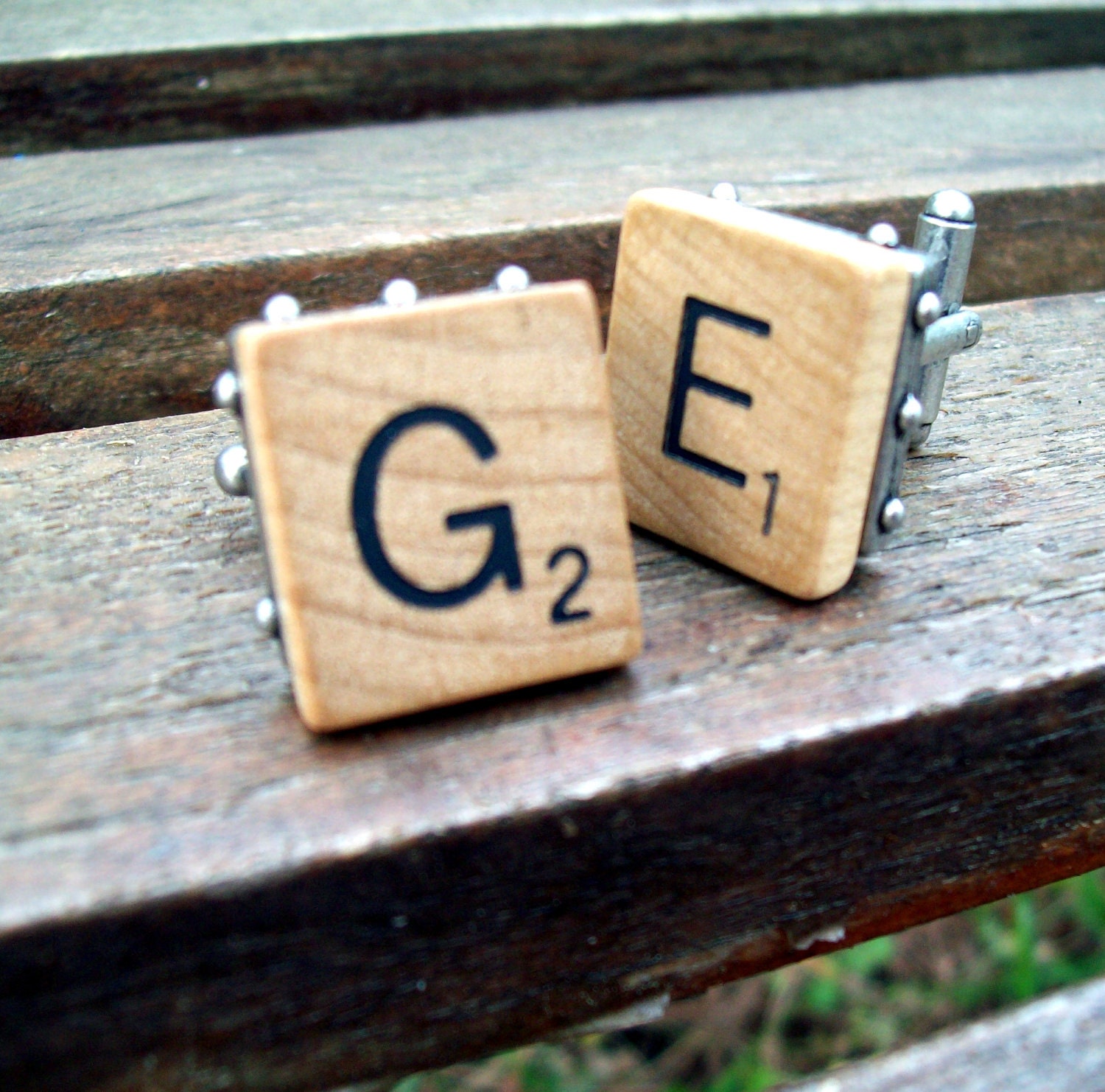 Scrabble Tile Cuff Links  Choose Your Own Letters - writeaboutit