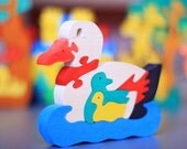 Colorful Wood/Wooden Puzzle Duck. Handmade. Kids toy. Wooden ecofriendly handmade toys for children. Ready to ship.