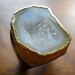 Buttercream druzy geode statement ring, 18k gold dipped