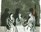 The Three Moirai - Print of an illustration by Sarah Young