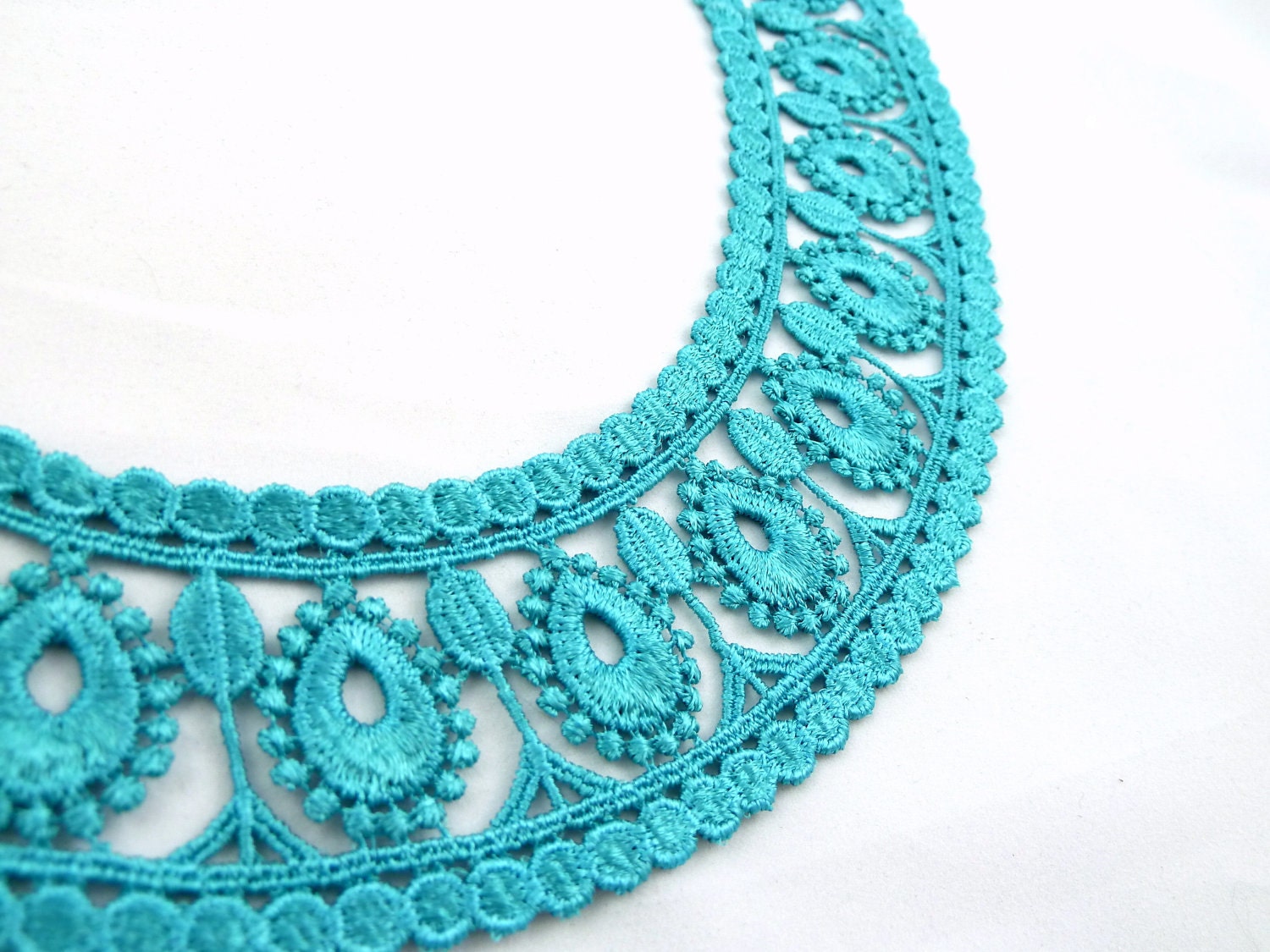 Turquoise Collar Choker Necklace - Fun & Colourful Lace, Perfect with a Summer Dress - Vintage Inspired Jewelry for Women - Romantic