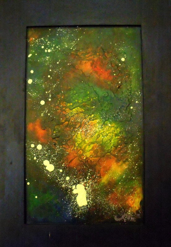 Original Acrylic Painting on hardwood - Outer Space Eight