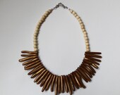 SALE 40% OFF The Anastasia - Classic, preppy with a pinch of tribal, gold coral spike beads with bone beads