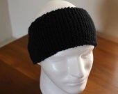 Black Unisex knitted wool headband