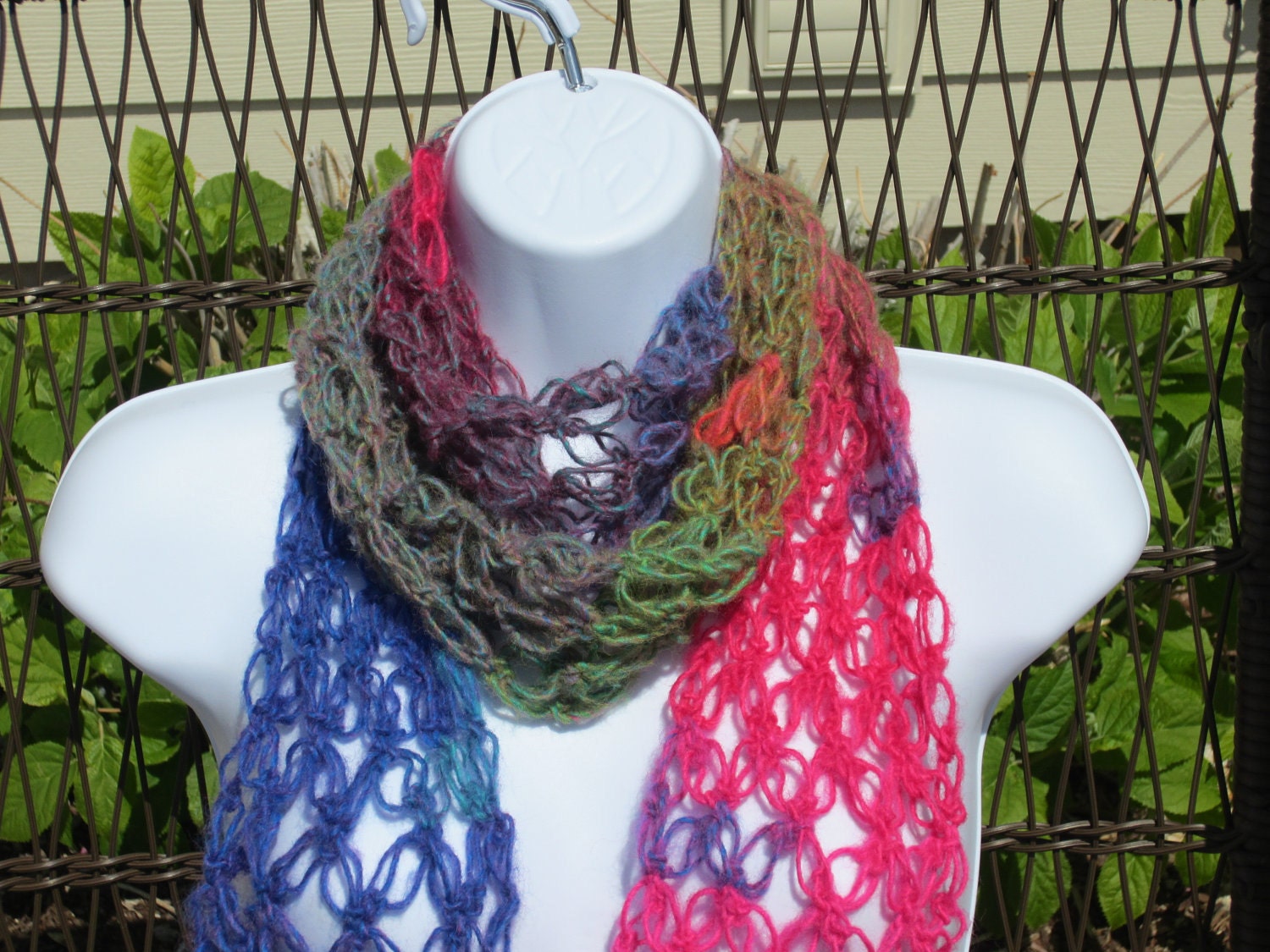 LOVE KNOT SCARF in Jewel Tones. Summer Scarf.