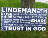 24x48 PAINTED house rules designed with YOUR FAMILY rules