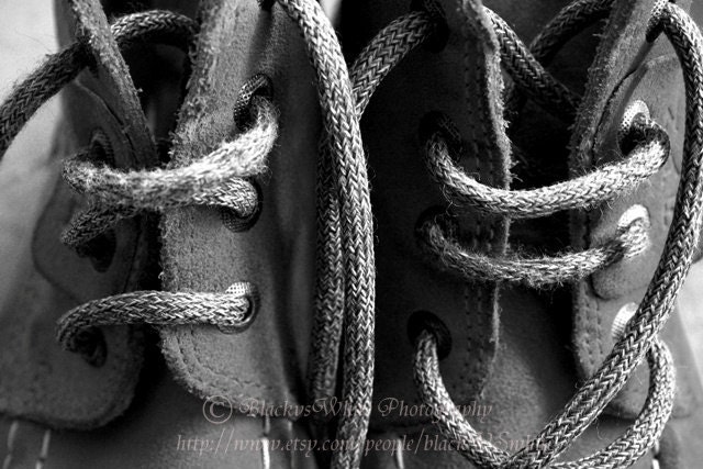 Free Shipping- My Red Shoes- Black and white photography - Old shoes print - Proffessional shoes photo- Shoes print- Nostalgic shoes
