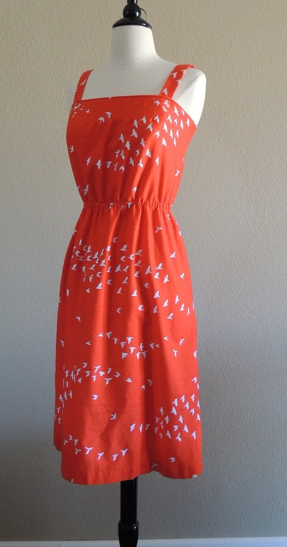 Vintage Orange and White Sundress by Malia