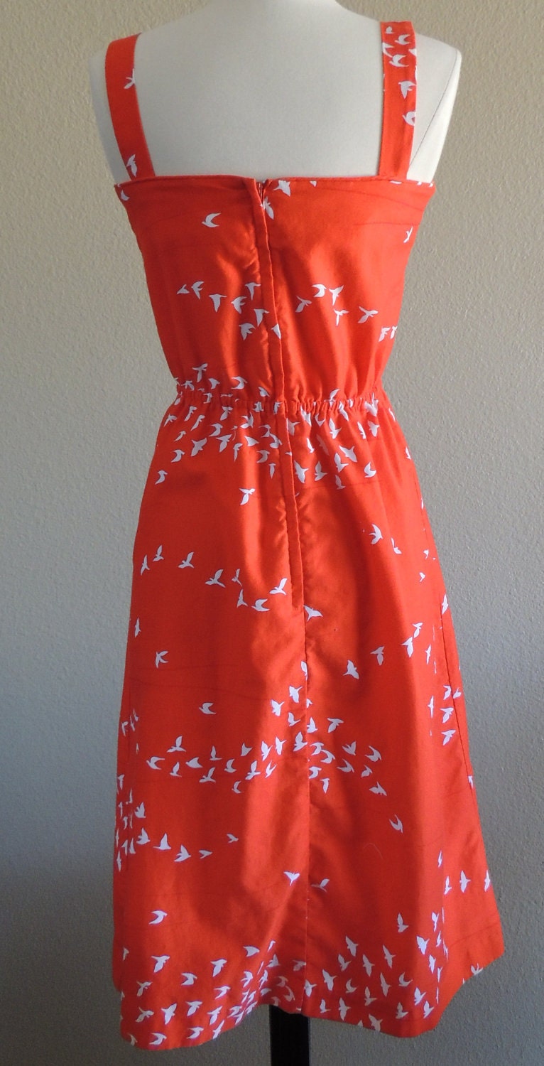 Vintage Orange and White Sundress by Malia