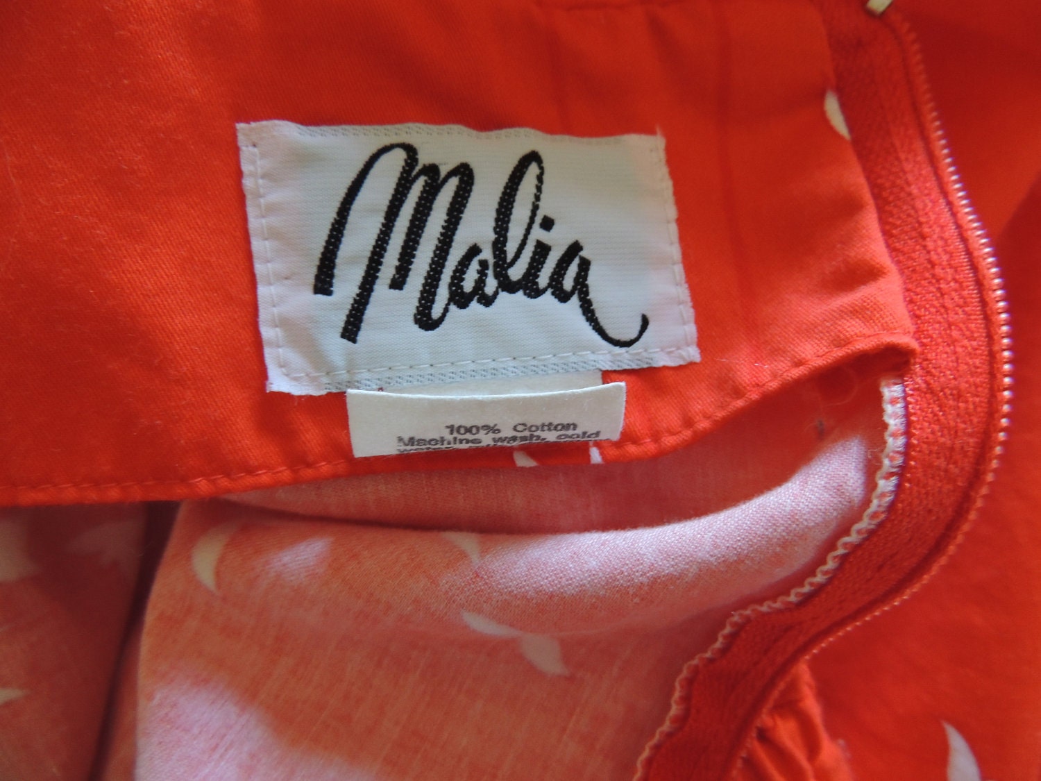 Vintage Orange and White Sundress by Malia