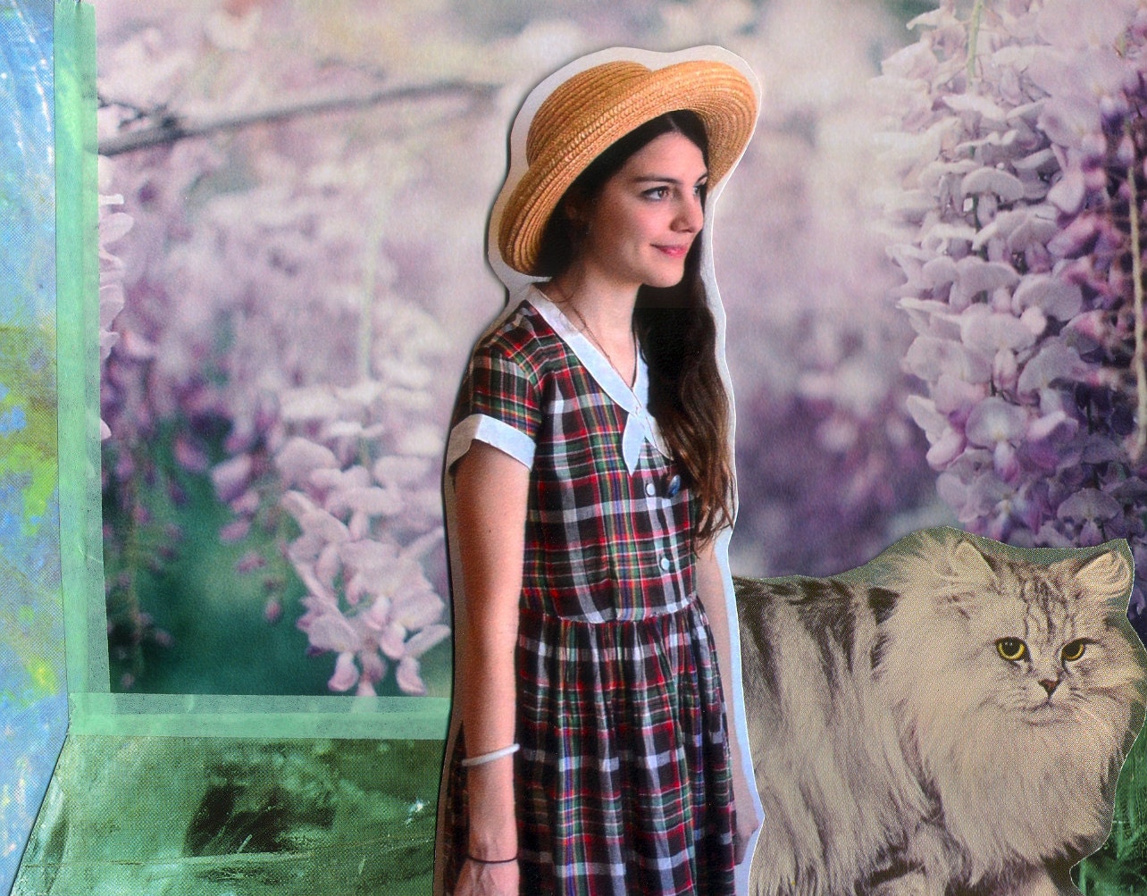1940s plaid cotton day dress XS / XXS