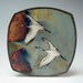 Raku Red Crowned Crane and Moon