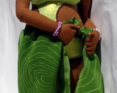 18 inch cloth doll in chartreuse green monokini and sarong