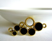 connector - modern circles - gold tone with black enamel 35mm (1)