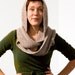 Hand knit Hooded scarf, for women, scoodie, hand knit