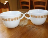2 Pyrex Milk Glass Coffee Mugs